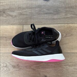 Adidas Black and Pink Sleek Sneakers